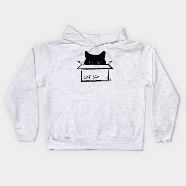 Cat box - a cat in a box Kids Hoodie by geep44